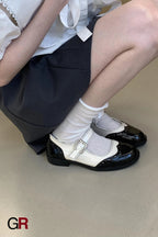 Chunky Heel Retro Minority Mary Jane Leather Shoes