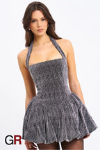 Celestial Glow Halter A-Line Gown - GlamoROZ