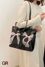 College Style Bow Tote Bag Large Capacity