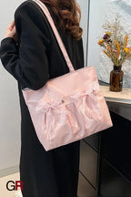 College Style Bow Tote Bag Large Capacity