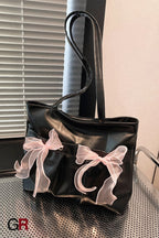 College Style Bow Tote Bag Large Capacity