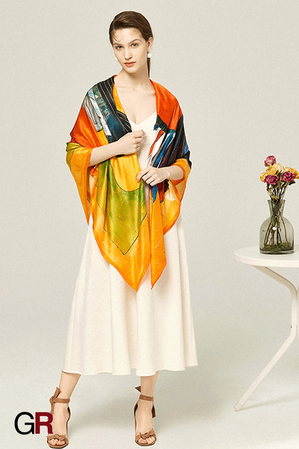 Ladies Medium Mulberry Silk Square Scarf Shawl