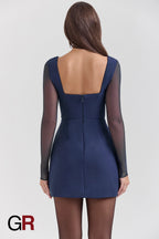 Timeless Elegance High-Waisted Long Sleeve Dress - GlamoROZ
