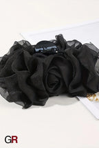 Chiffon Bow Barrettes Back Head Updo Hair Claw