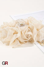 Chiffon Bow Barrettes Back Head Updo Hair Claw
