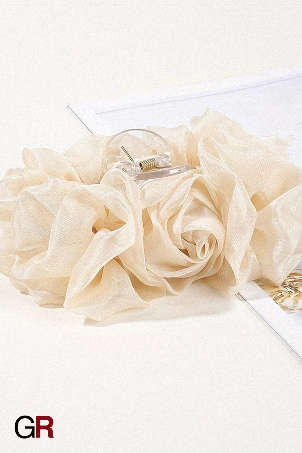 Chiffon Bow Barrettes Back Head Updo Hair Claw