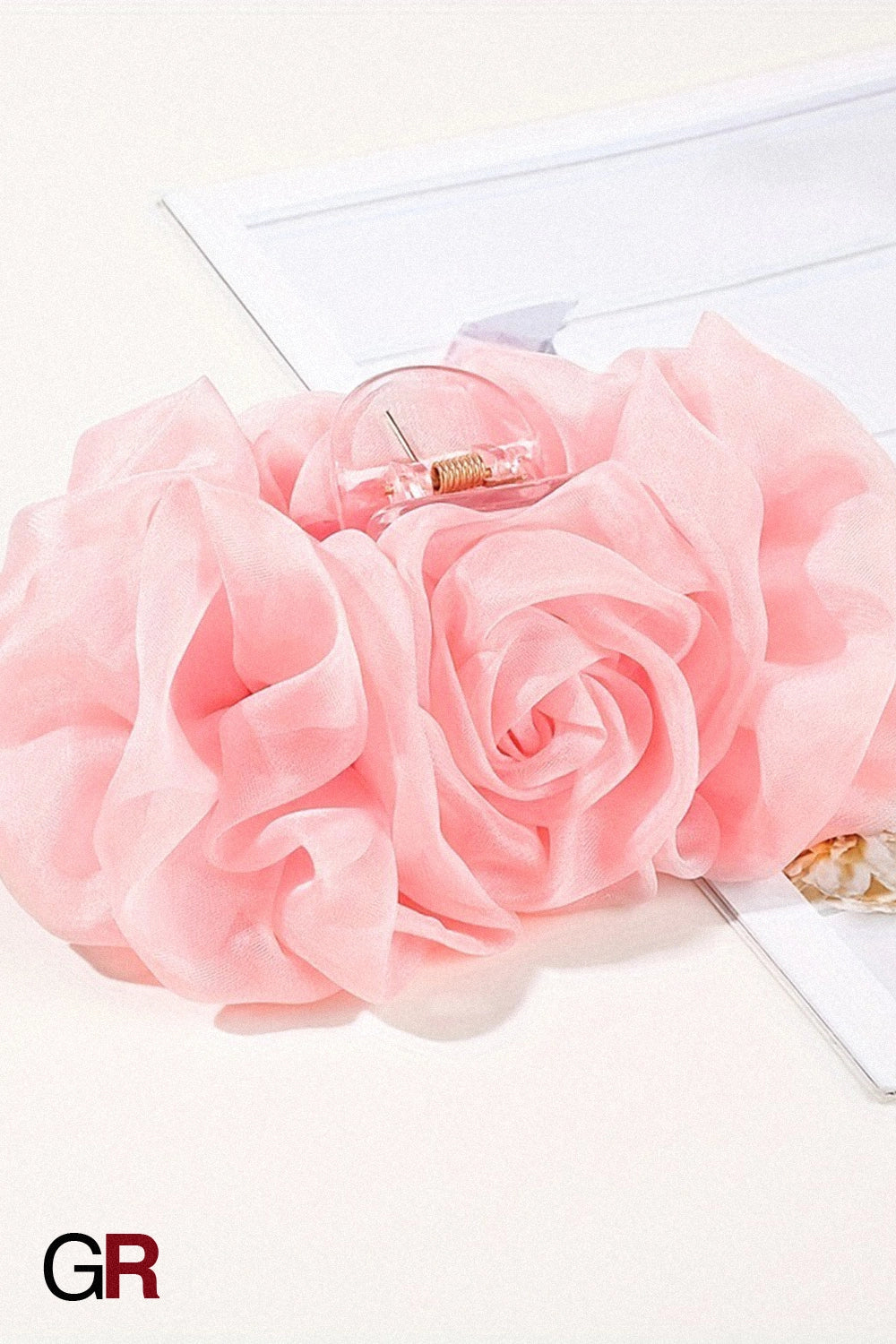 Chiffon Bow Barrettes Back Head Updo Hair Claw