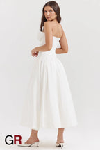 Chic Allure Strapless Bodycon White Dress - GlamoROZ