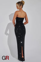 Enchanting Elegance Backless Split Gown - GlamoROZ