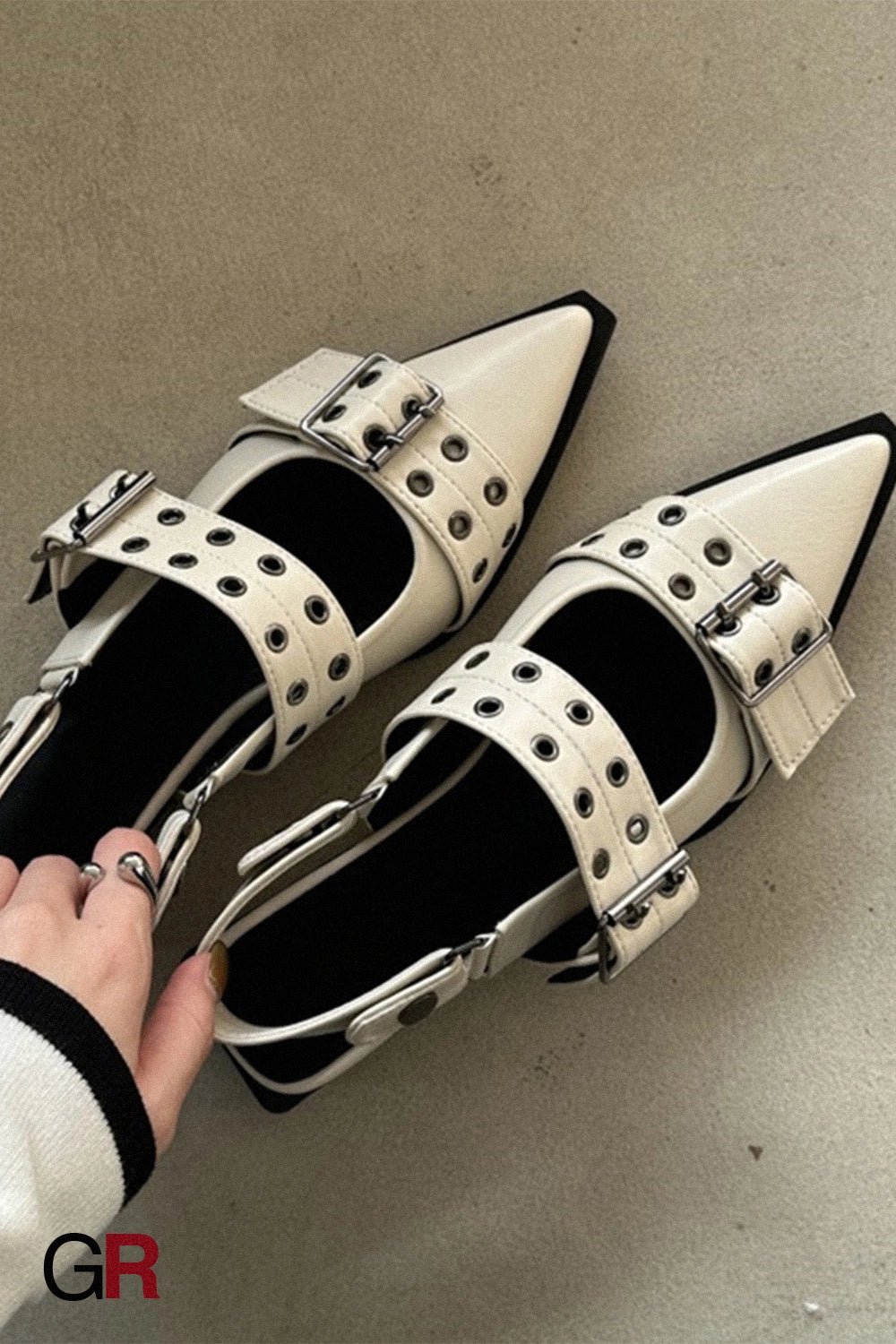 French Classic Style Pointed Mary Jane Shoes