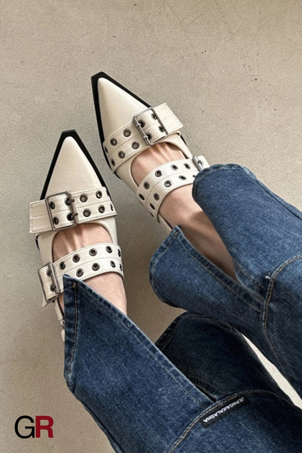 French Classic Style Pointed Mary Jane Shoes