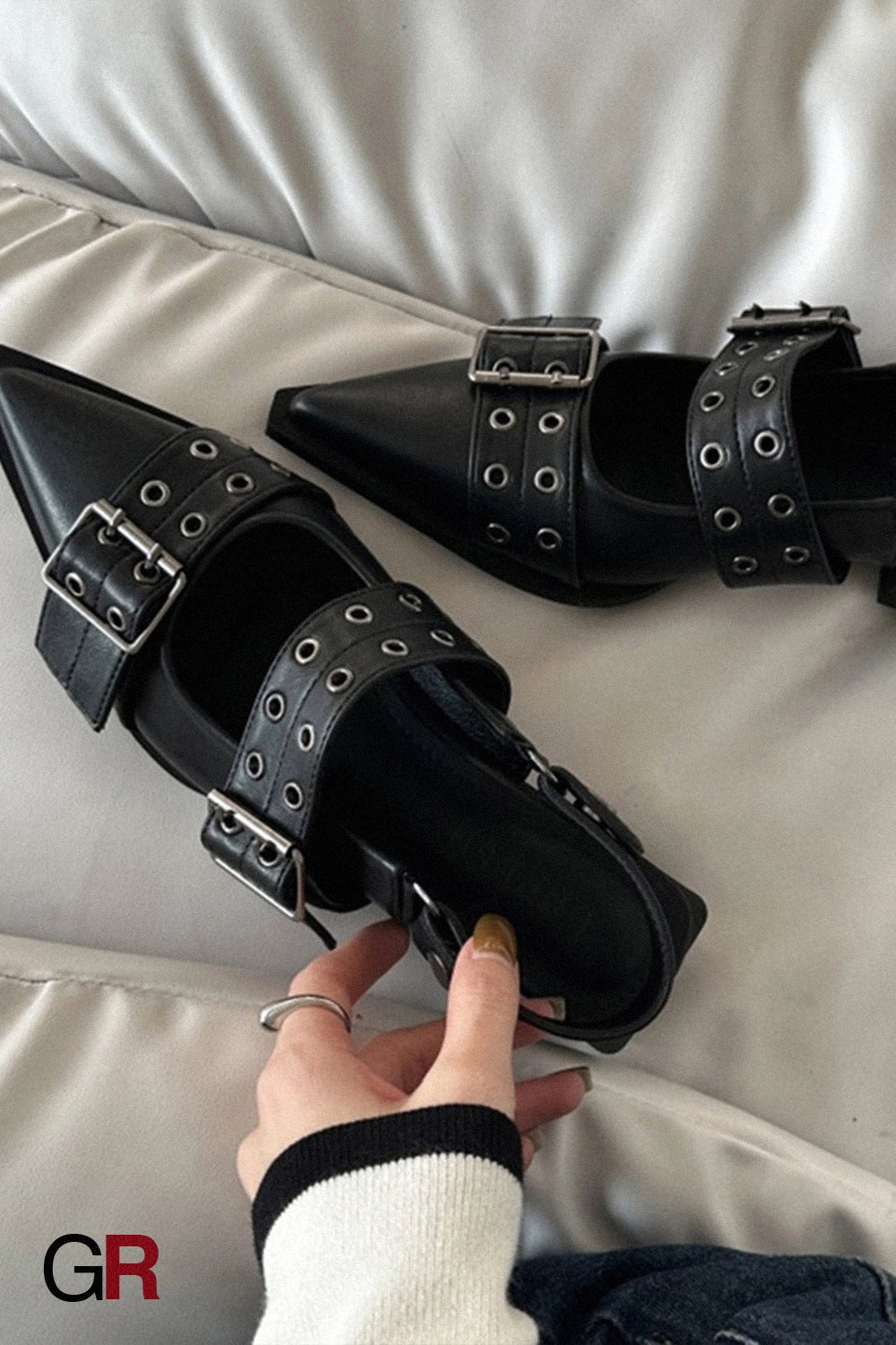 French Classic Style Pointed Mary Jane Shoes