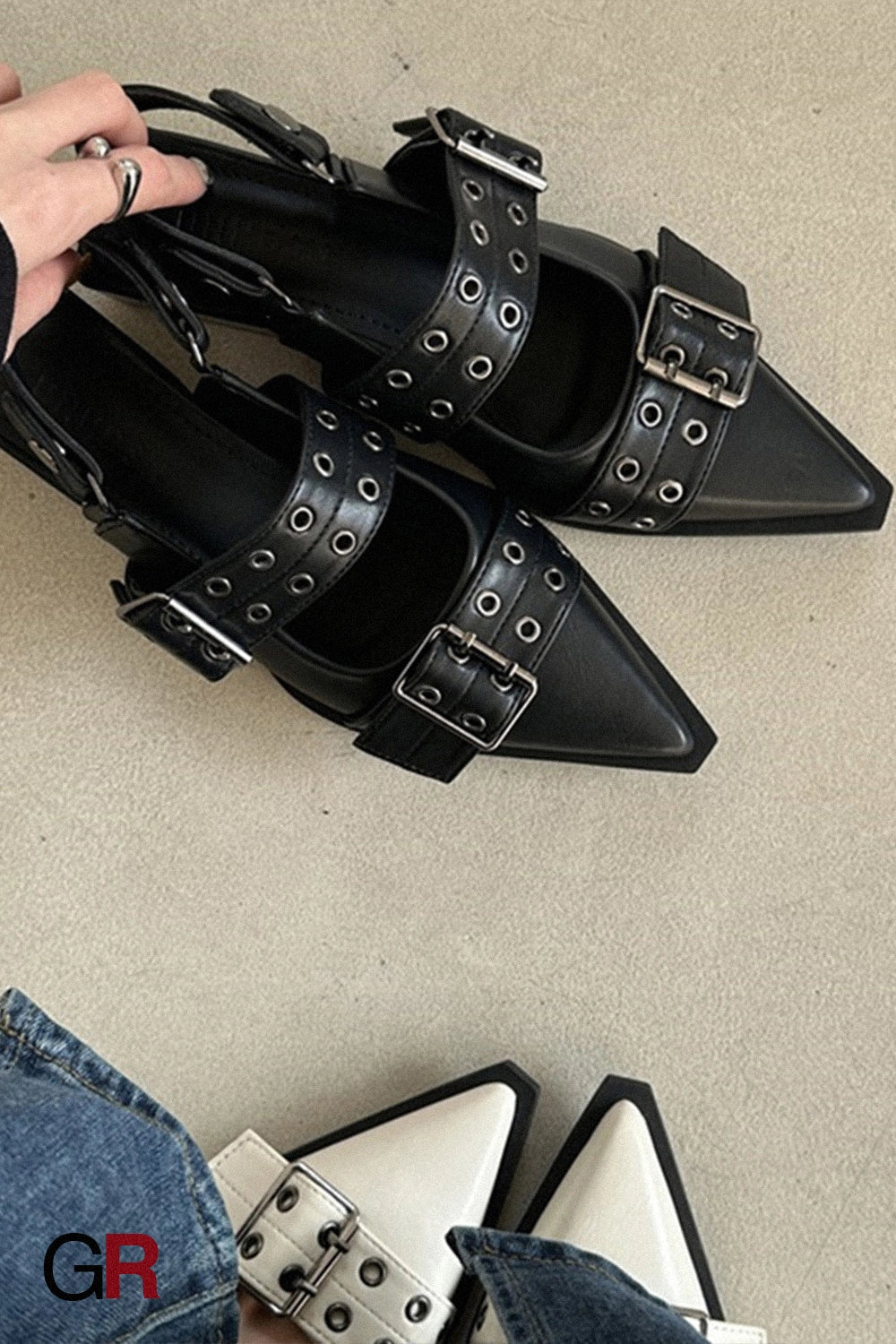 French Classic Style Pointed Mary Jane Shoes