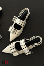 French Classic Style Pointed Mary Jane Shoes