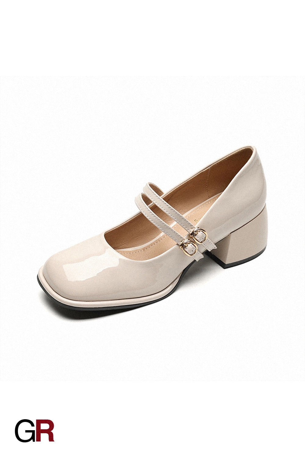 French Style Mary Jane Women's Chunky Heel Leather Retro Shoes