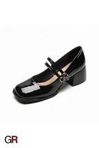 French Style Mary Jane Women's Chunky Heel Leather Retro Shoes