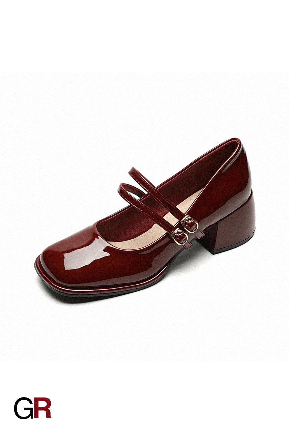 French Style Mary Jane Women's Chunky Heel Leather Retro Shoes