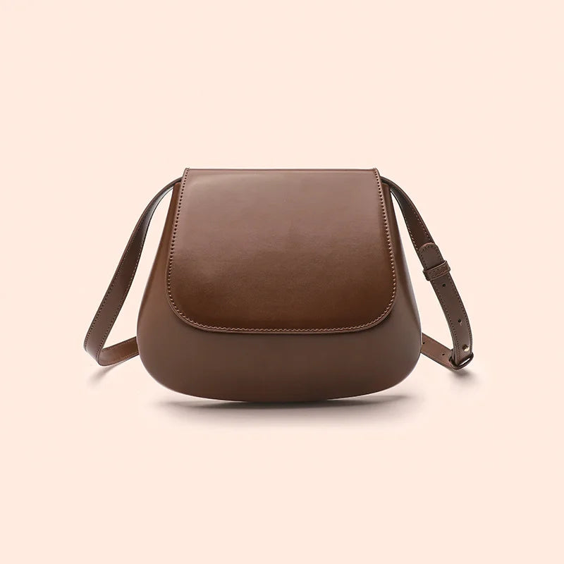 Retro Saddle Leather Crossbody - GlamoROZ
