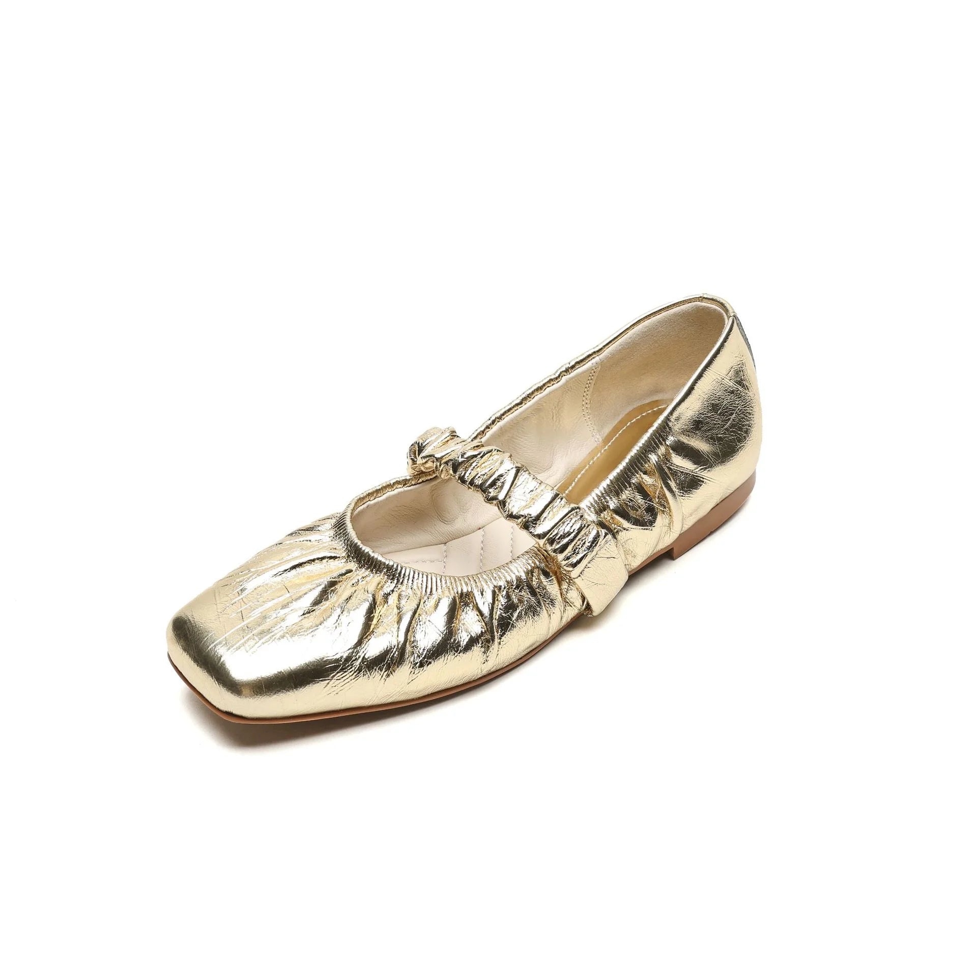 Pleated Elegance Square Toe Flats - GlamoROZ