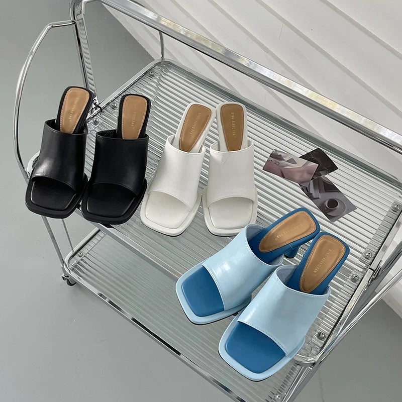 Urban Square Toe High Heel Sandals - GlamoROZ