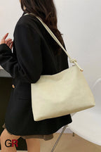 Portable One Shoulder Retro Large Capacity Fashion Solid Color Casual Tote Bag