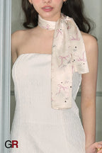 Bow Design Silk Scarf Ribbon Women's Bag Hair Band