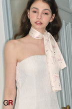 Bow Design Silk Scarf Ribbon Women's Bag Hair Band