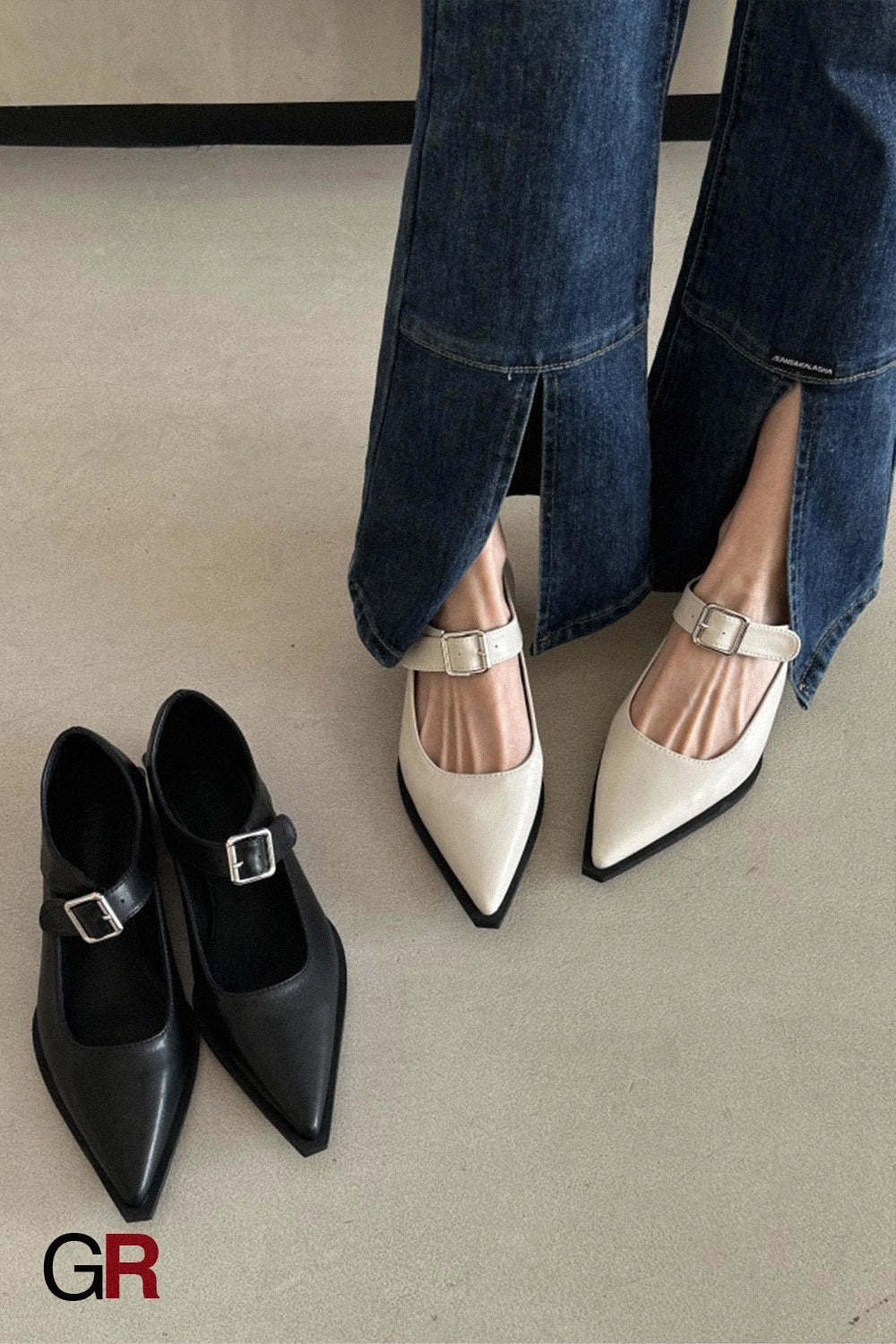 Women's Fashion Pointed Toe Classic Style Mary Jane Shoes