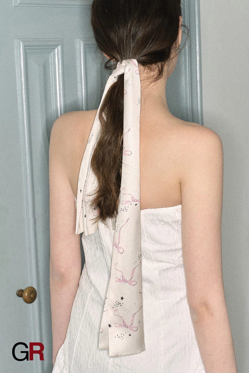 Bow Design Silk Scarf Ribbon Women's Bag Hair Band