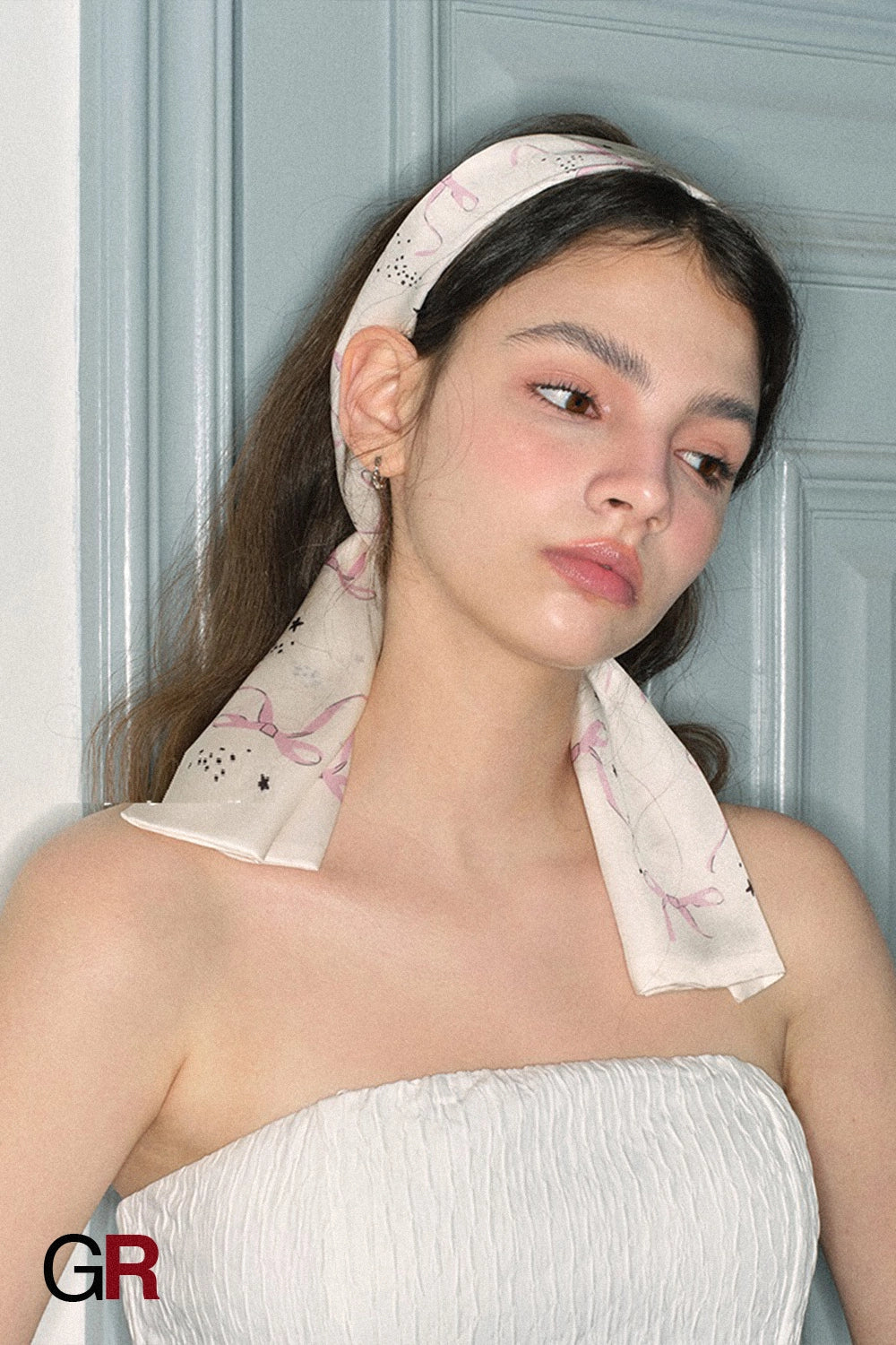 Bow Design Silk Scarf Ribbon Women's Bag Hair Band