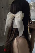 Black Veil Bowknot Spring Clip Back Head Hair Clip