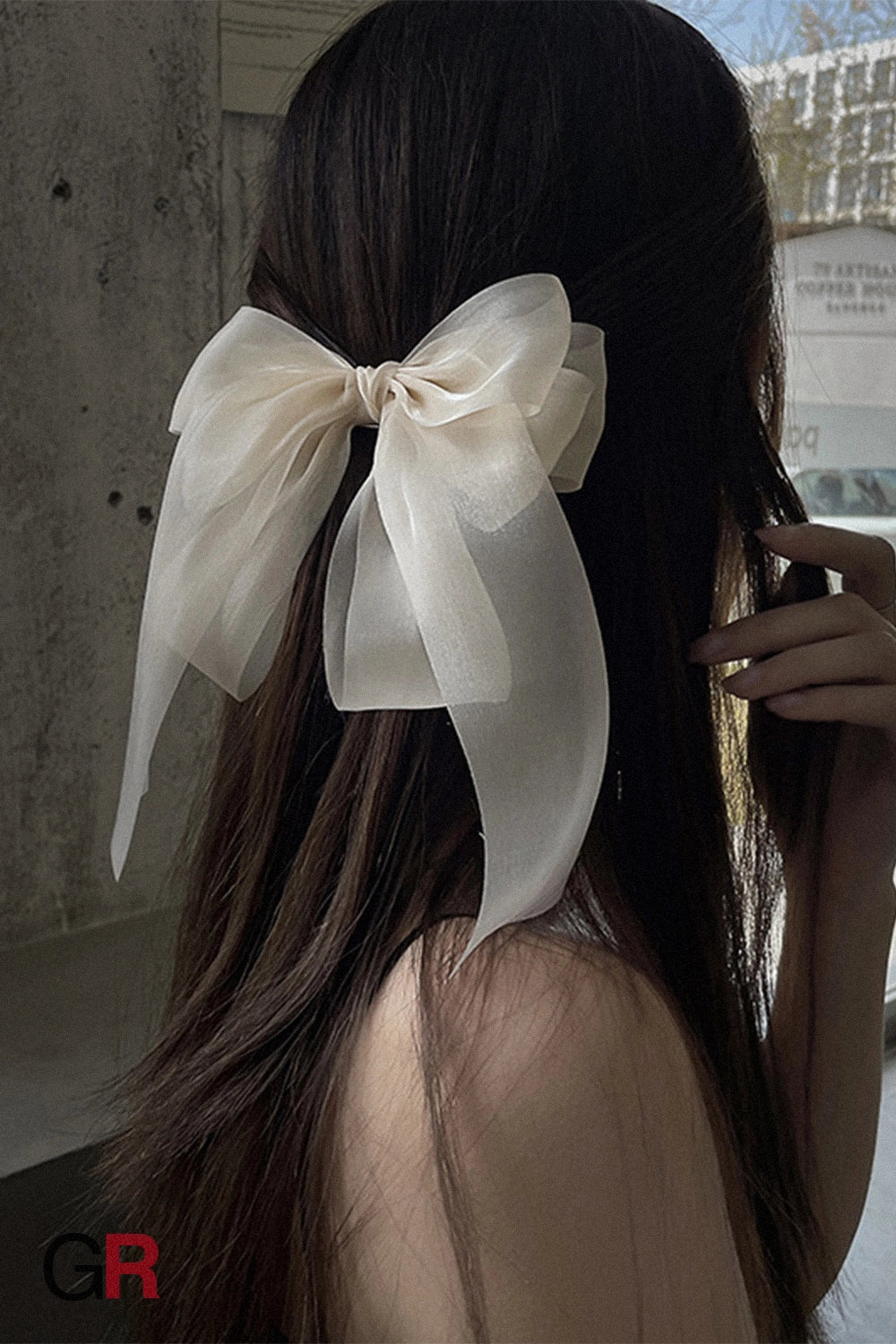 Black Veil Bowknot Spring Clip Back Head Hair Clip