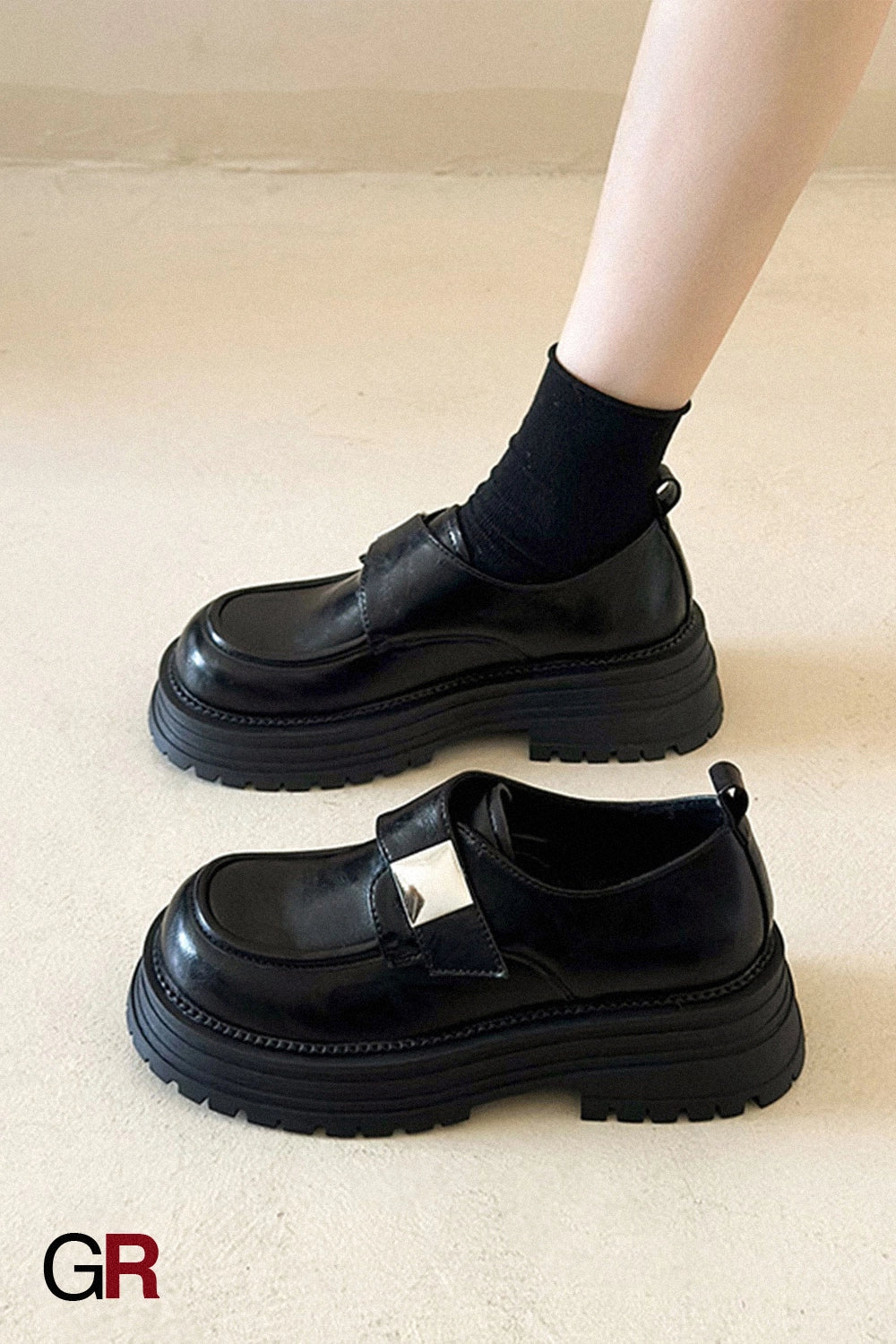 Fashion Personality Retro Platform Loafers Women