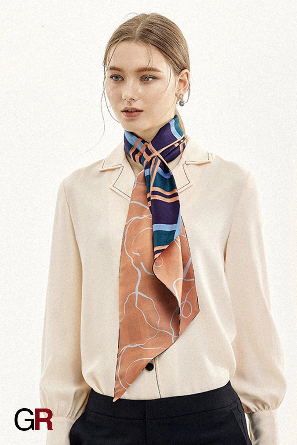 Double sided silk scarf