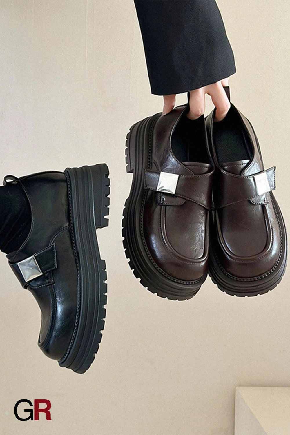 Fashion Personality Retro Platform Loafers Women
