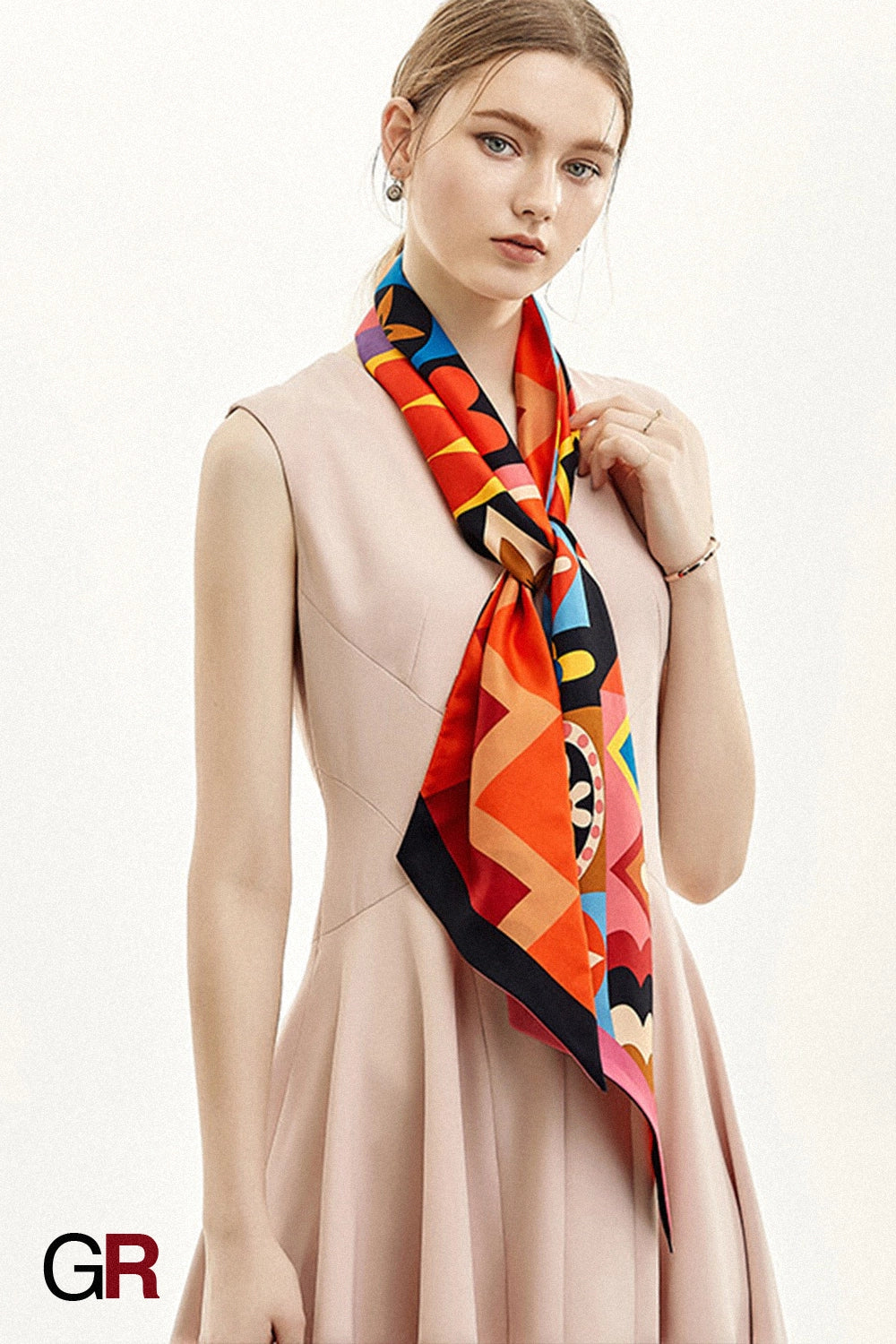 Double sided silk scarf