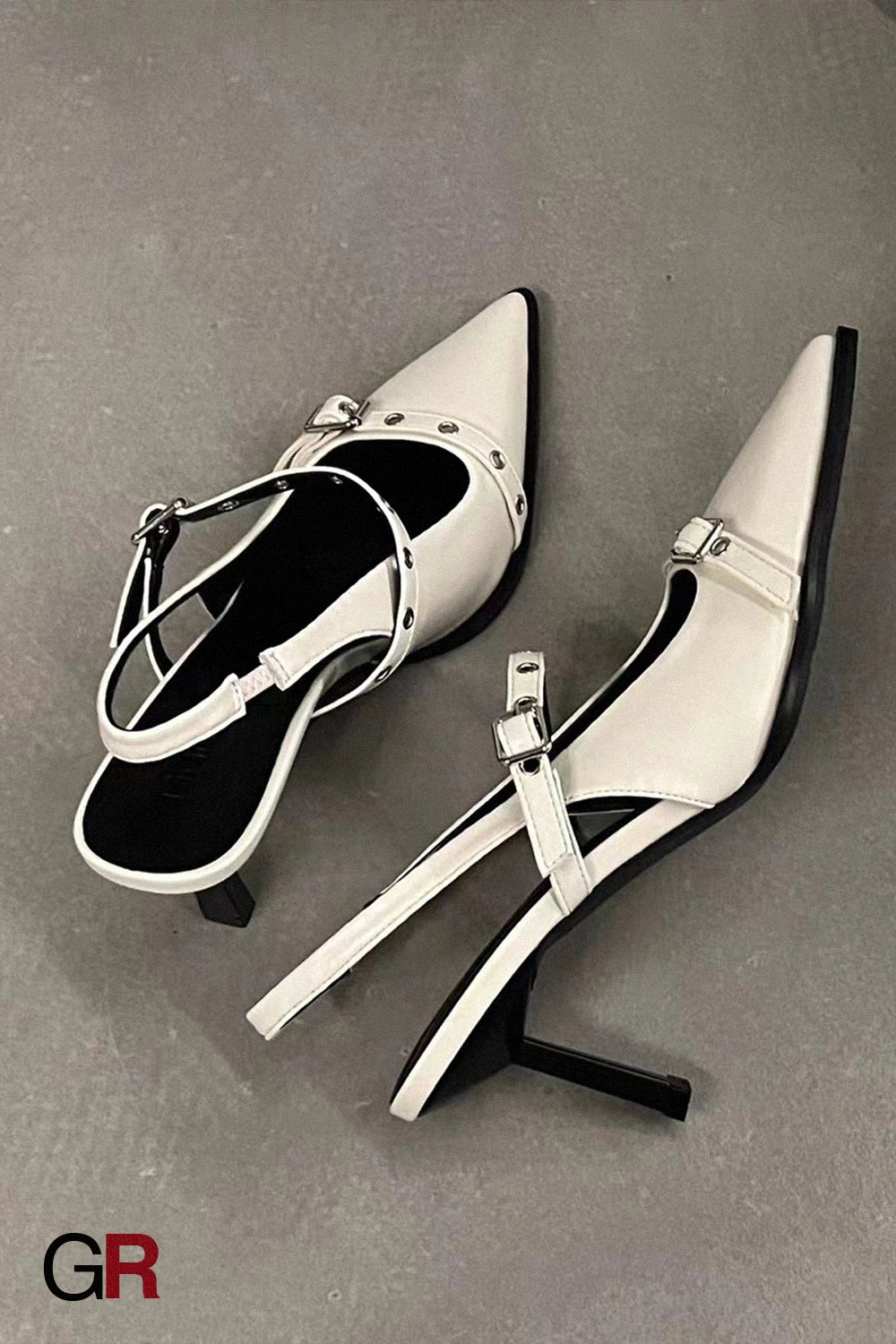 Thick Heel Ankle-strap Pointed Toe Chunky Heel Mary Jane Shoes