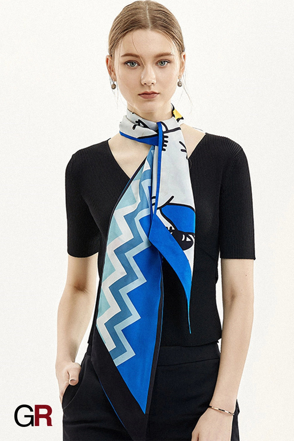 Double sided silk scarf