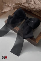 Black Veil Bowknot Spring Clip Back Head Hair Clip