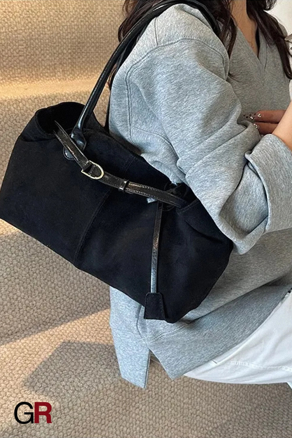 Retro Large-capacity Suede Shoulder Tote Bag
