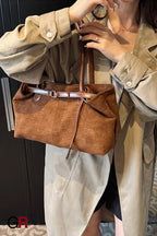 Retro Large-capacity Suede Shoulder Tote Bag