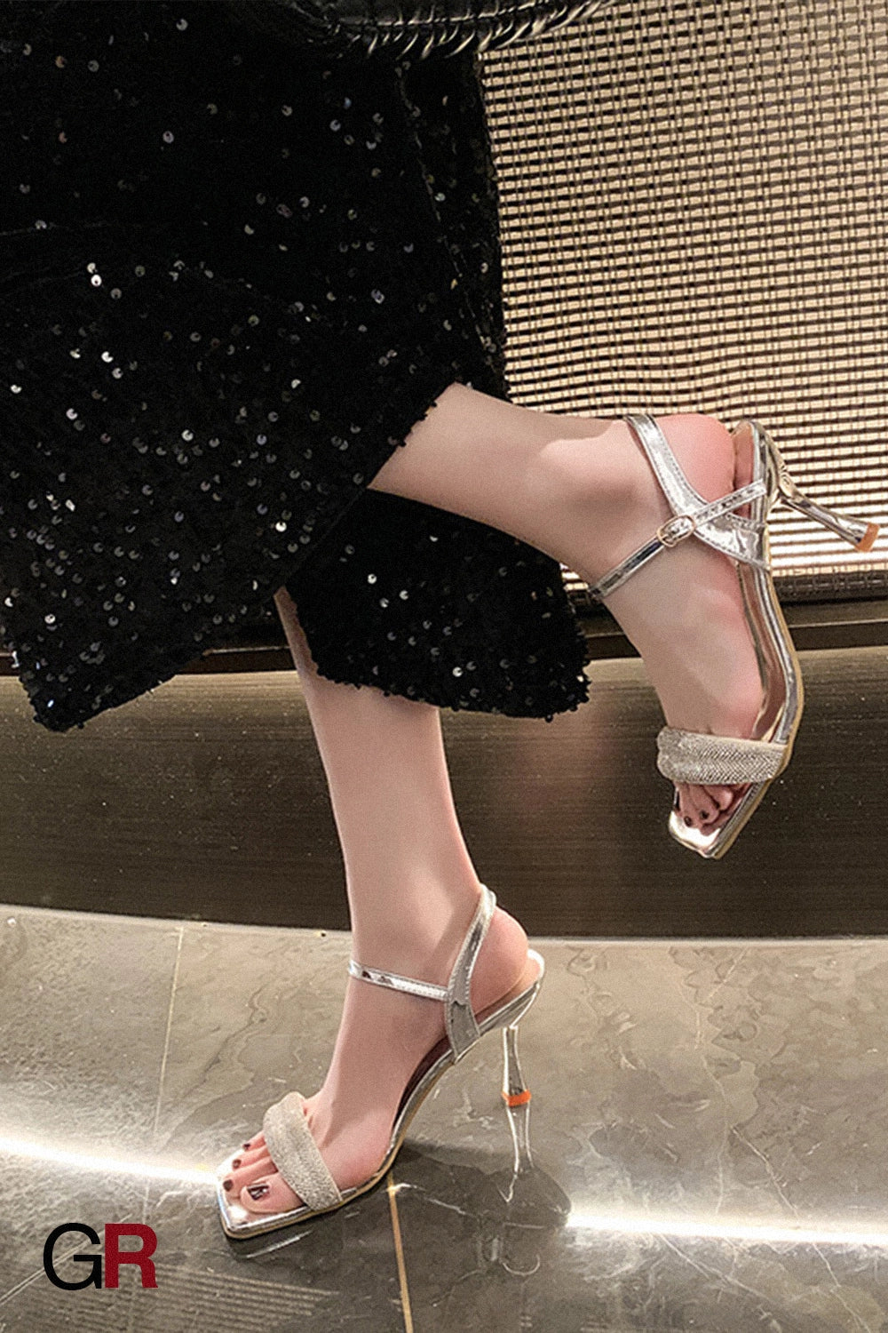Solid Color Stiletto Sandals Women