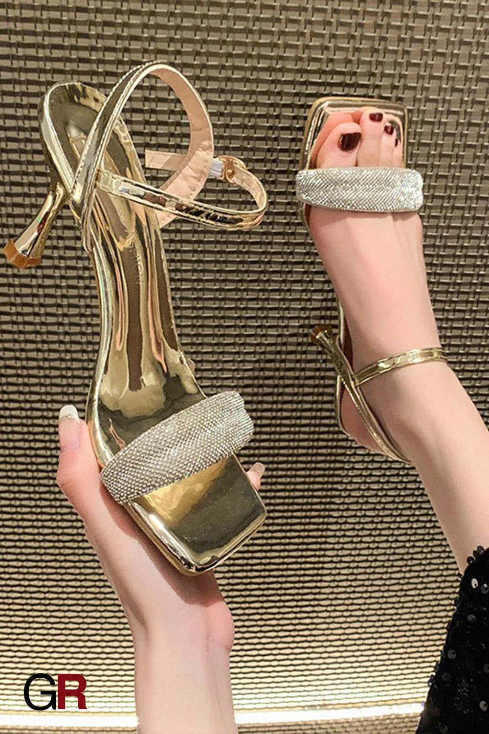 Amara Crystal Heel Sandals