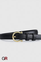 French Gold Buckle Genuine Leather Belt Women