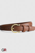 French Gold Buckle Genuine Leather Belt Women