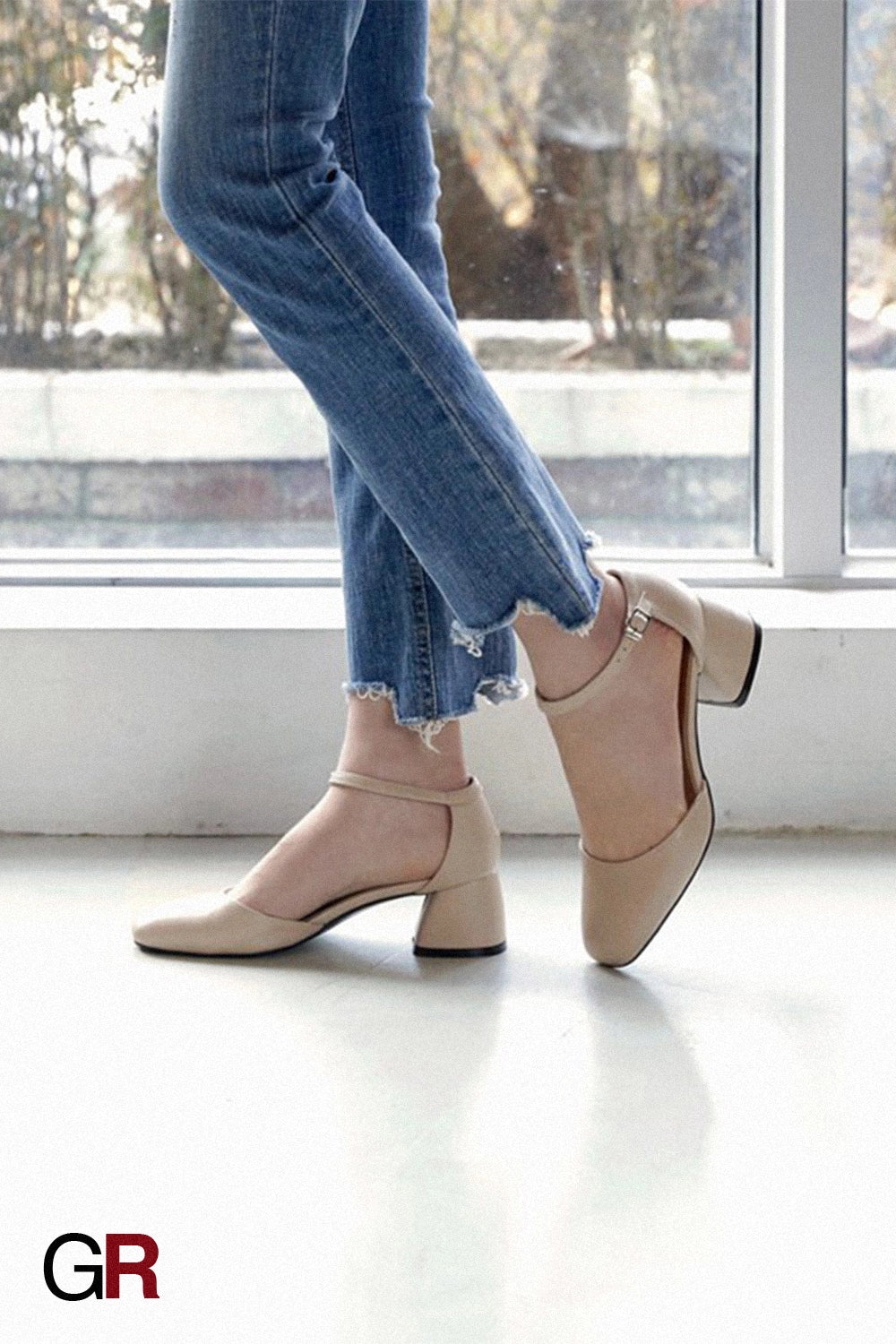 Mary Jane shoes thick heel sandals Baotou Roman shoes women