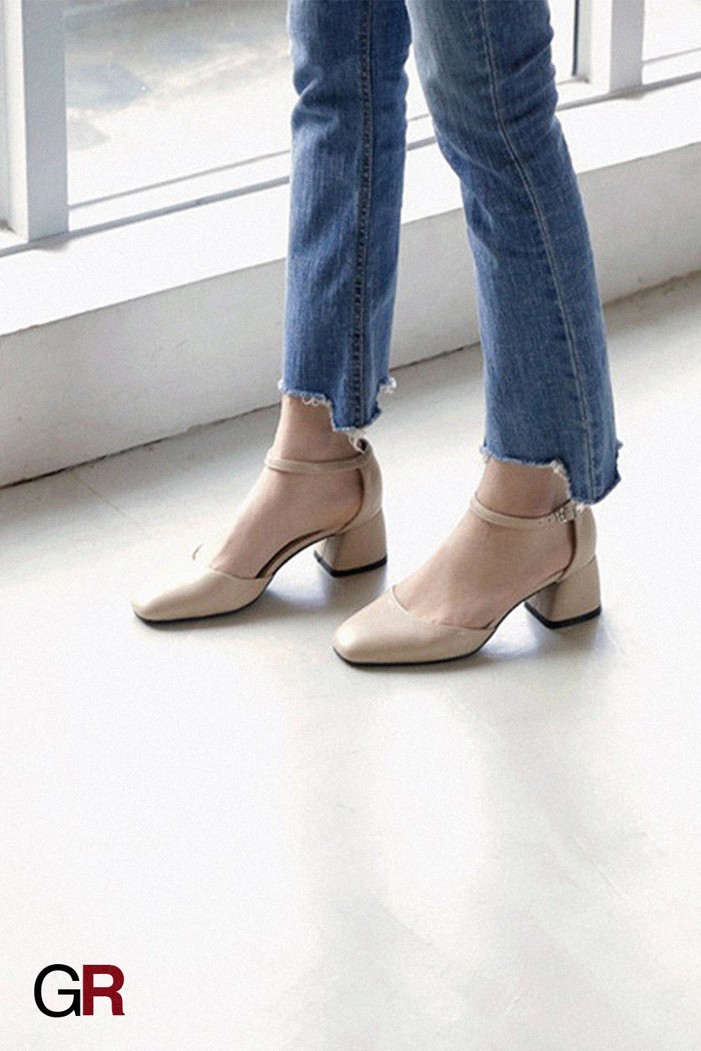 Mary Jane shoes thick heel sandals Baotou Roman shoes women