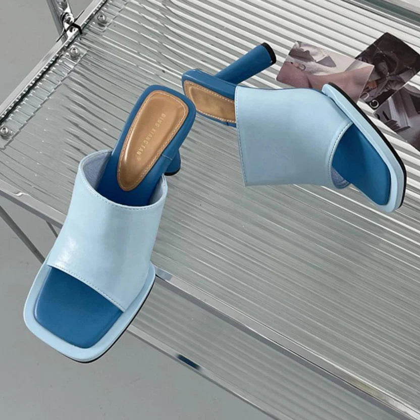 Urban Square Toe High Heel Sandals - GlamoROZ