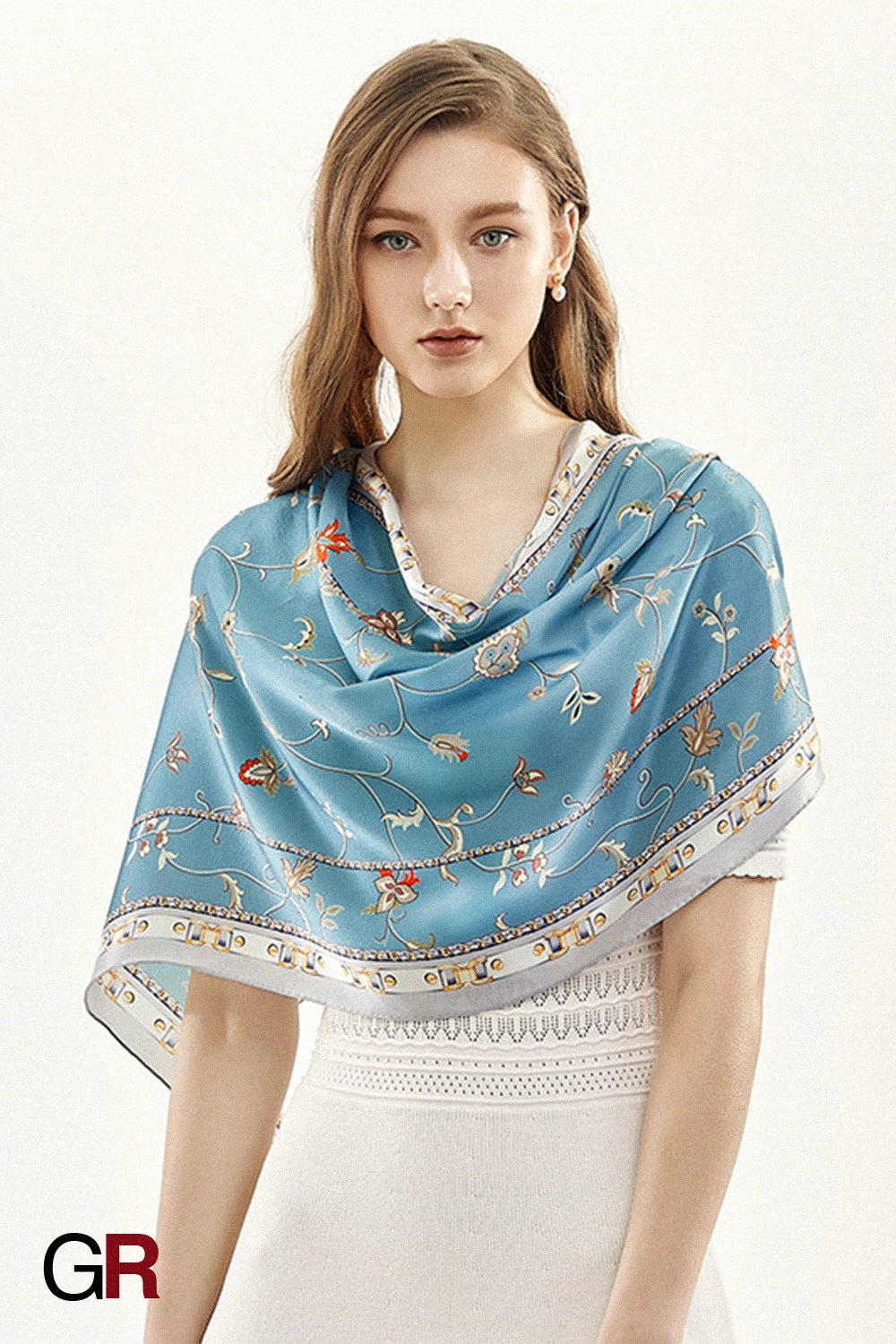 Jewel butterfly silk scarf
