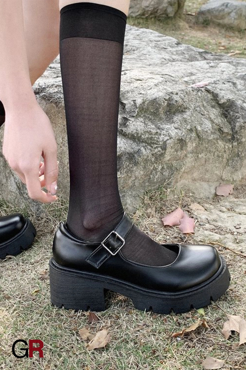 Women's Platform Vintage College Chunky Heel Mary Jane Shoes